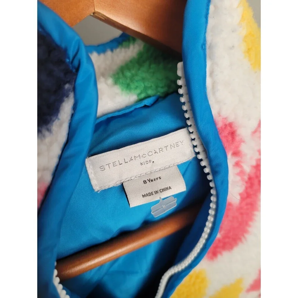 STELLA MCCARTNEY Girls Fleece Jacket Flowers Colorful Full Zip Size 8
